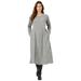 Plus Size Women's Thermal Knit A-Line Dress by Woman Within in Medium Heather Grey (Size 1X)