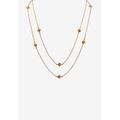 Women's Gold Tone Endless 48" Necklace with Princess Cut Birthstone by PalmBeach Jewelry in November