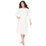 Plus Size Women's Lace Swing Dress by Roaman's in White (Size 14/16)