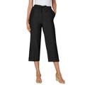 Plus Size Women's Drawstring Denim Capri by Woman Within in Black (Size 24 W) Pants