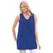 Plus Size Women's Perfect Sleeveless Shirred V-Neck Tunic by Woman Within in Ultra Blue (Size M)