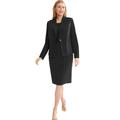 Plus Size Women's 2-Piece Stretch Crepe Single-Breasted Jacket Dress by Jessica London in Black (Size 32 W) Suit