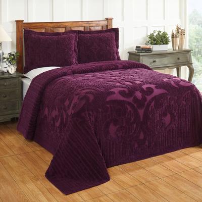 Ashton Collection Tufted Chenille Bedspread by Better Trends in Plum (Size TWIN)