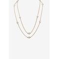 Women's Gold Tone Endless 48" Necklace with Princess Cut Birthstone by PalmBeach Jewelry in April