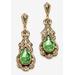 Women's Gold Tone Antiqued Oval Cut Simulated Birthstone Vintage Style Drop Earrings by PalmBeach Jewelry in August