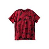 Men's Big & Tall Shrink-Less Lightweight Pocket Crewneck T-Shirt by KingSize in Red Marble (Size 2XL)