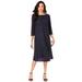 Plus Size Women's Lace Swing Dress by Roaman's in Navy (Size 26/28)