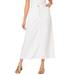 Plus Size Women's Complete Cotton A-Line Kate Skirt by Roaman's in White Denim (Size 34 W) 100% Cotton Long Length