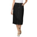 Plus Size Women's Stretch Jean Skirt by Woman Within in Black Denim (Size 30 W)