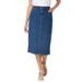 Plus Size Women's Stretch Jean Skirt by Woman Within in Medium Stonewash (Size 24 W)
