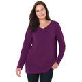 Plus Size Women's Perfect Long-Sleeve V-Neck Tee by Woman Within in Plum Purple (Size 4X) Shirt
