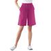 Plus Size Women's 7-Day Knit Short by Woman Within in Raspberry (Size 3X)