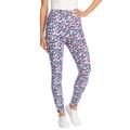 Plus Size Women's Stretch Cotton Printed Legging by Woman Within in Navy Happy Ditsy (Size M)