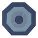 Alpine Braid Collection Reversible Indoor Area Rug 72"" Octagonal by Better Trends in Navy Stripe (Size 72" OCTGN)