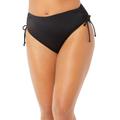 Plus Size Women's Virtuoso Ruched Side Tie Bikini Bottom by Swimsuits For All in Black (Size 18)