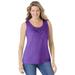 Plus Size Women's Beaded Tank Top by Woman Within in Radiant Purple (Size L)