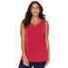 Plus Size Women's Crisscross Timeless Tunic Tank by Catherines in Red (Size 2X)