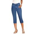 Plus Size Women's Invisible Stretch® Contour Capri Jean by Denim 24/7 in Medium Wash (Size 28 W)