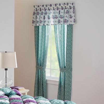 Alexis Panel Set with Tiebacks by BrylaneHome in Lilac Sage Curtain