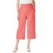 Plus Size Women's Linen Capri by Woman Within in Sweet Coral (Size 28 W) Pants