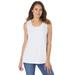 Plus Size Women's Beaded Tank Top by Woman Within in White (Size 5X)