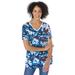 Plus Size Women's Cuffed Americana Print Tee by Woman Within in Navy Tie-dye (Size M) Shirt