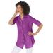 Plus Size Women's Pintucked Button Down Gauze Shirt by Woman Within in Purple Magenta (Size 2X)