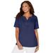 Plus Size Women's Touch of Lace Tee by Catherines in Navy (Size 3X)