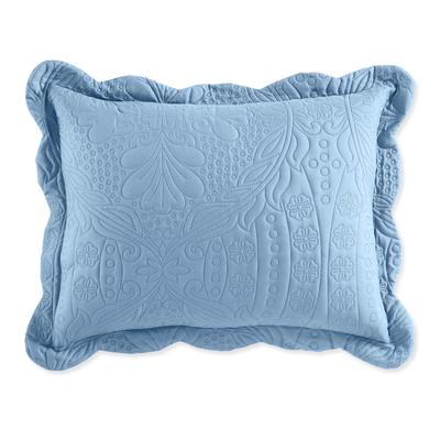 Lily Pinsonic Damask Sham by BrylaneHome in Blue (Size KING) Pillow