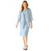 Plus Size Women's Sparkling Lace Jacket Dress by Catherines in Ballad Blue (Size 18 W)