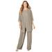 Plus Size Women's 3-Piece Lace Gala Pant Suit by Catherines in Chai Latte (Size 16 WP)
