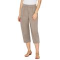 Plus Size Women's Stretch Knit Waist Cargo Capri by Catherines in Chai Latte (Size 4X)