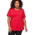 Plus Size Women's Suprema® Embroidered Scoopneck Tee by Catherines in Red Hearts (Size 5X)