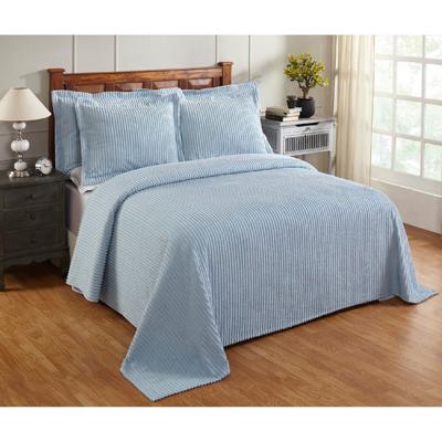 Better Trends Jullian Collection in Bold Stripes Design Bedspread by Better Trends in Blue (Size QUEEN)