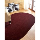 Better Trends Chenille Solid Braid Collection Reversible Indoor Area Utility Rug in Vibrant Colors, by Better Trends in Burgundy (Size 42X66 OVAL)