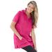 Plus Size Women's Pullover Tunic Hoodie by Woman Within in Raspberry Sorbet (Size 5X)