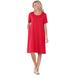 Plus Size Women's Perfect Short-Sleeve Crewneck Tee Dress by Woman Within in Vivid Red (Size 3X)