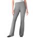 Plus Size Women's Stretch Cotton Bootcut Pant by Woman Within in Medium Heather Grey (Size 6X)