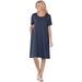 Plus Size Women's Short-Sleeve Crewneck Tee Dress by Woman Within in Navy (Size 2X)
