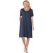 Plus Size Women's Perfect Short-Sleeve Crewneck Tee Dress by Woman Within in Navy (Size 5X)