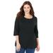 Plus Size Women's Suprema® Strappy Neckline Top by Catherines in Black (Size 6X)