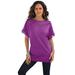 Plus Size Women's Ladder Stitch Tee by Roaman's in Purple Magenta (Size L) Shirt