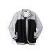 Men's Big & Tall Coaches Collection Baseball-Inspired Jacket by KingSize in Black (Size 4XL)