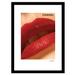 Chanel Big Red Lips - Red / White - 14x18 Framed Print by Venice Beach Collections Inc in Red White