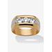 Men's Big & Tall Men's Yellow Gold Plated Cubic Zirconia Two Tone 3 Stone Ring by PalmBeach Jewelry in Cubic Zirconia (Size 13)