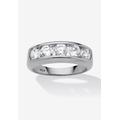 Men's Big & Tall Men's Platinum over Silver Cubic Zirconia Wedding Band Ring by PalmBeach Jewelry in Cubic Zirconia (Size 9)