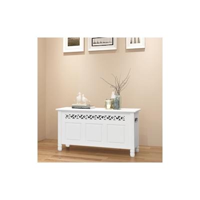 vidaXL Aufbewahrungsbank Barockstil MDF Weiß Image