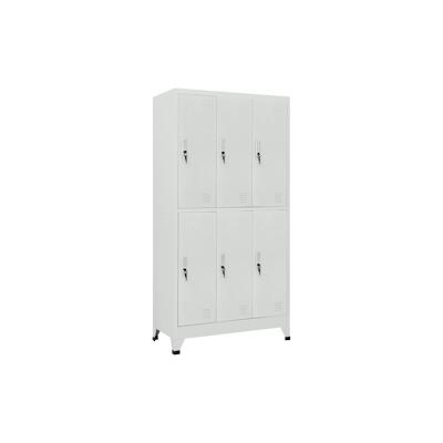 vidaXL Schließfachschrank mit 6 Fächern Stahl 90x45x180 cm Grau