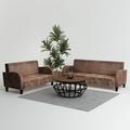 vidaXL Sofa-Set 2-tlg. Kunstleder in Wildleder-Optik Braun