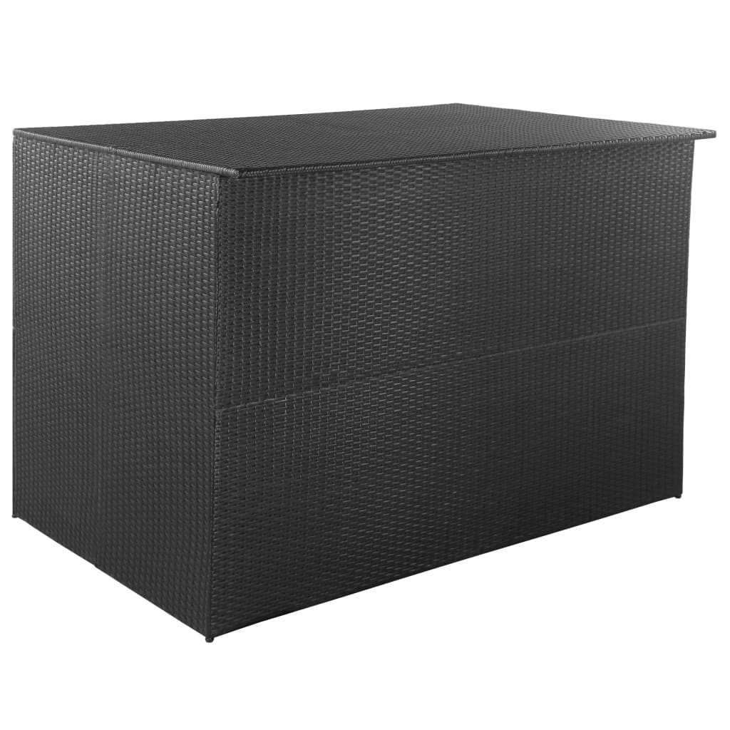 vidaXL Garden-Auflagenbox Schwarz 150x100x100 cm Poly Rattan Image